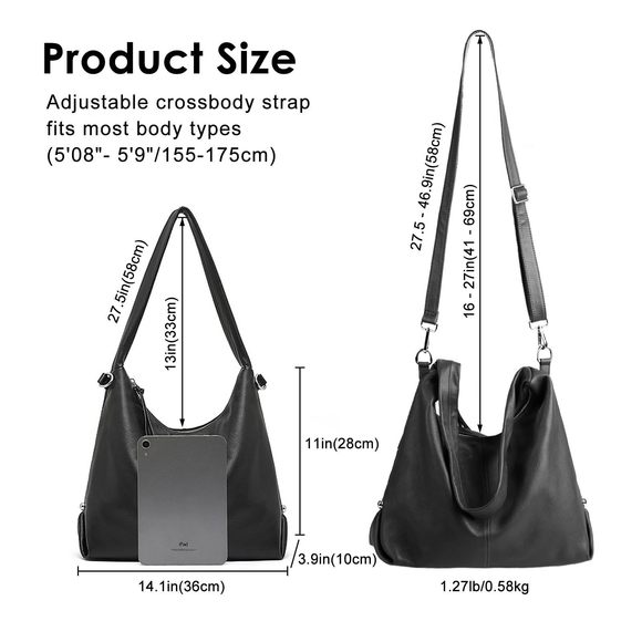 Hobo Bag Handbags, Genuine Leather Crossbody Bags Shoulder Purses >:( - Picture 4 of 7